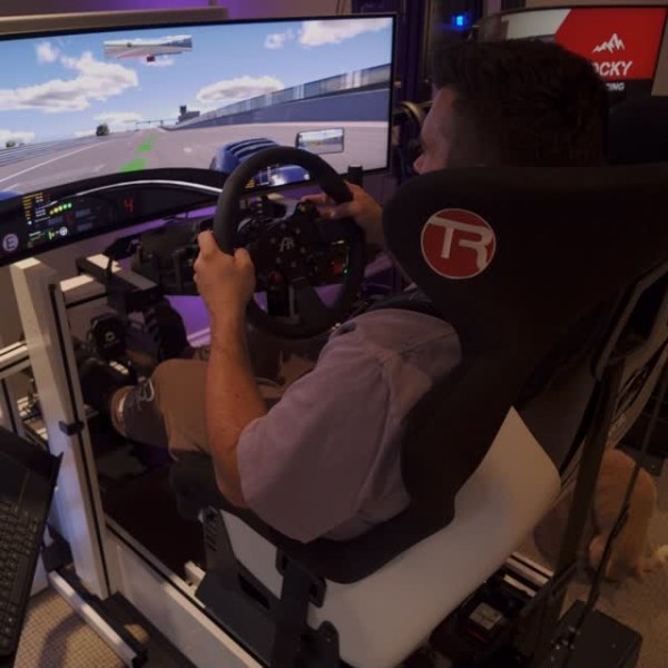 Driving a Rocky Sim Racing simulator