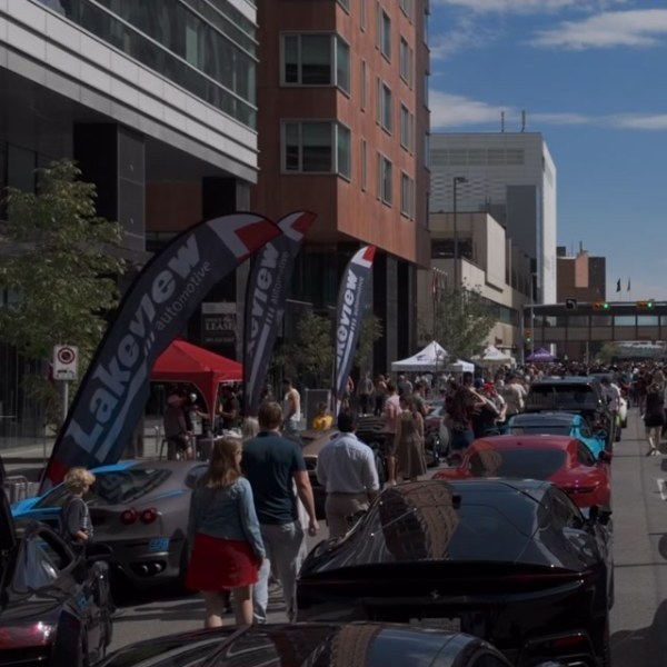Rocky Sim Racing at a downtown Calgary car show
